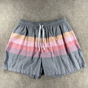 Chubbies Mens Swim Trunks Shorts Large 5.5" Inseam Pink Stripe Lined Beach